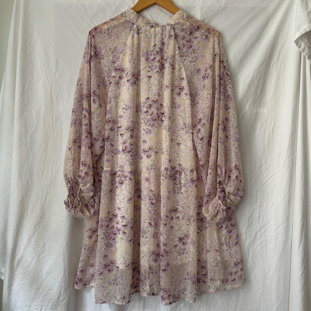 H&M Cream Dress with Lavender Floral Print - Picture 4 of 5